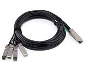 Juniper QFX-QSFP-DACBO-3M Qsfp+ To Sfp+, 40Ge To 4X10Ge Direct Attach Copper Cable For Breakout, 3 Meters, Extended Temperature (-40 Through 85 Degree C), 30 Awg