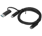 Lenovo 4X90U90618 Hybrid Usb-C Cable With Usb-A Adapter (1M)