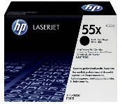 HP CE255X 55X Black Hy Lj Toner Cart .